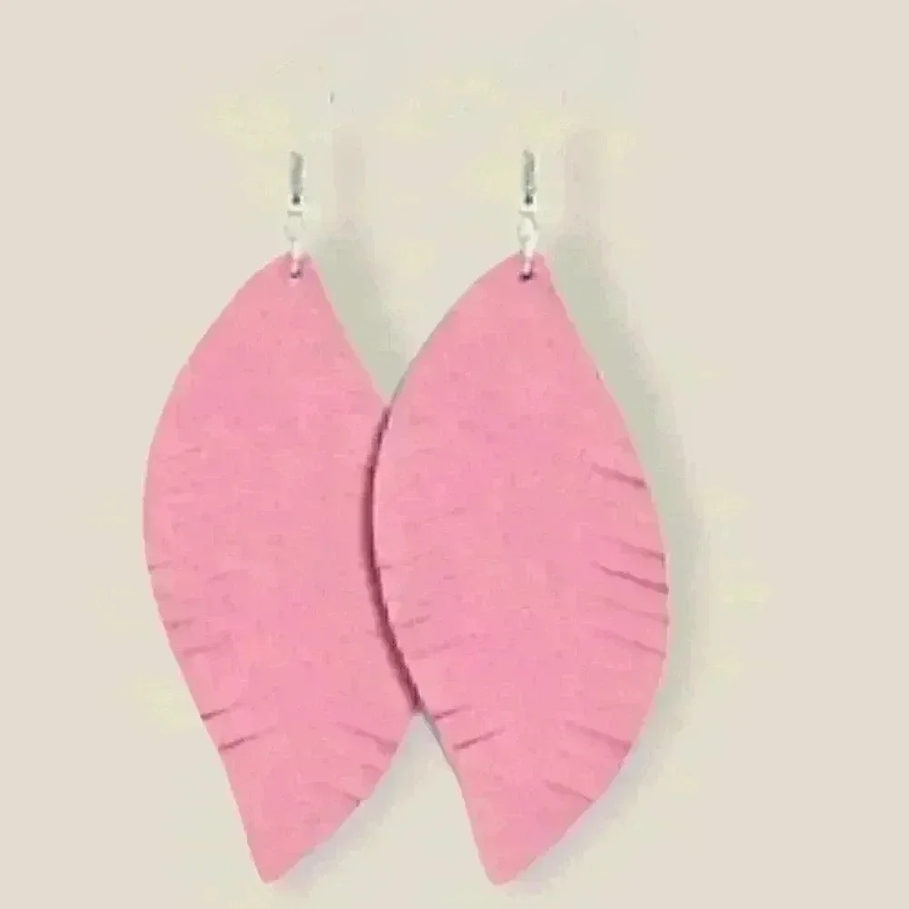 Leather Feather Earrings